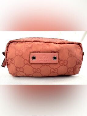 GUCCI Mini GG Nylon Pouch Pink Vintage Y2K